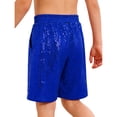 thumbnail image 5 of TSSOE Unisex Girls Boys Gymnastics Shorts Athletic Dance Bottoms Hip Hop Jazz Competition Booty Boy-Cut Shorts Blue 8, 5 of 6