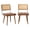 PU|Brown, variant on Modern Mid-Century Dining Chair Set of 6 – Brown Rattan Cane Backrest. Upholstered Seat.  Wood Legs – Stylish Accent for Kitchen. Dining Room. Restaurant