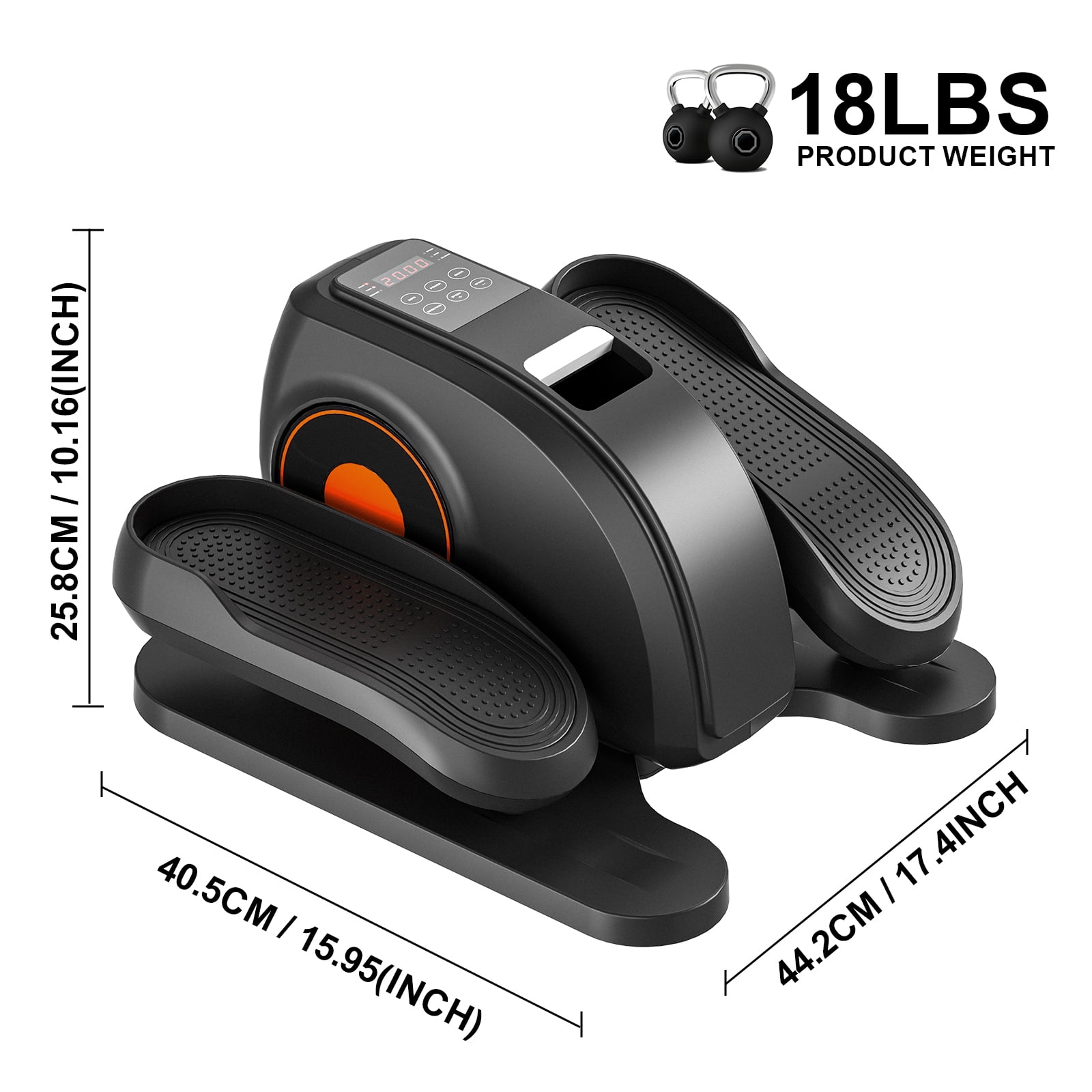 CONCETTA Under Desk Elliptical, Electric Seated Pedal Exerciser, with Display Monitor, Remote Control and LCD Display Monitor, Portable Leg Elliptical Machine for Home, Dark Black