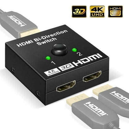 HDMI Switch 4K HDMI Splitter,Bi-Directional HDMI Switcher 1 in 2 Out or 2 in 1, HDMI Switch Splitter Supports 4K 3D HD 1080P for Xbox PS4 Fire Stick Roku HDTV