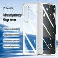 thumbnail image 5 of for Samsung Galaxy Z Fold 5 2023 Case with Hinge Protection, Ultra Thin Transparent Plating PC Crystal Cover Front Glass Magnetic All-Inclusive Case for Samsung Galaxy Z Fold 5, HD Black, 5 of 8