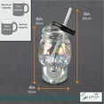 thumbnail image 2 of Servette Home 18oz Tumbler with Reusable Straw and Leakproof Lid Glass Skull Cup - Irridescent, 2 of 6