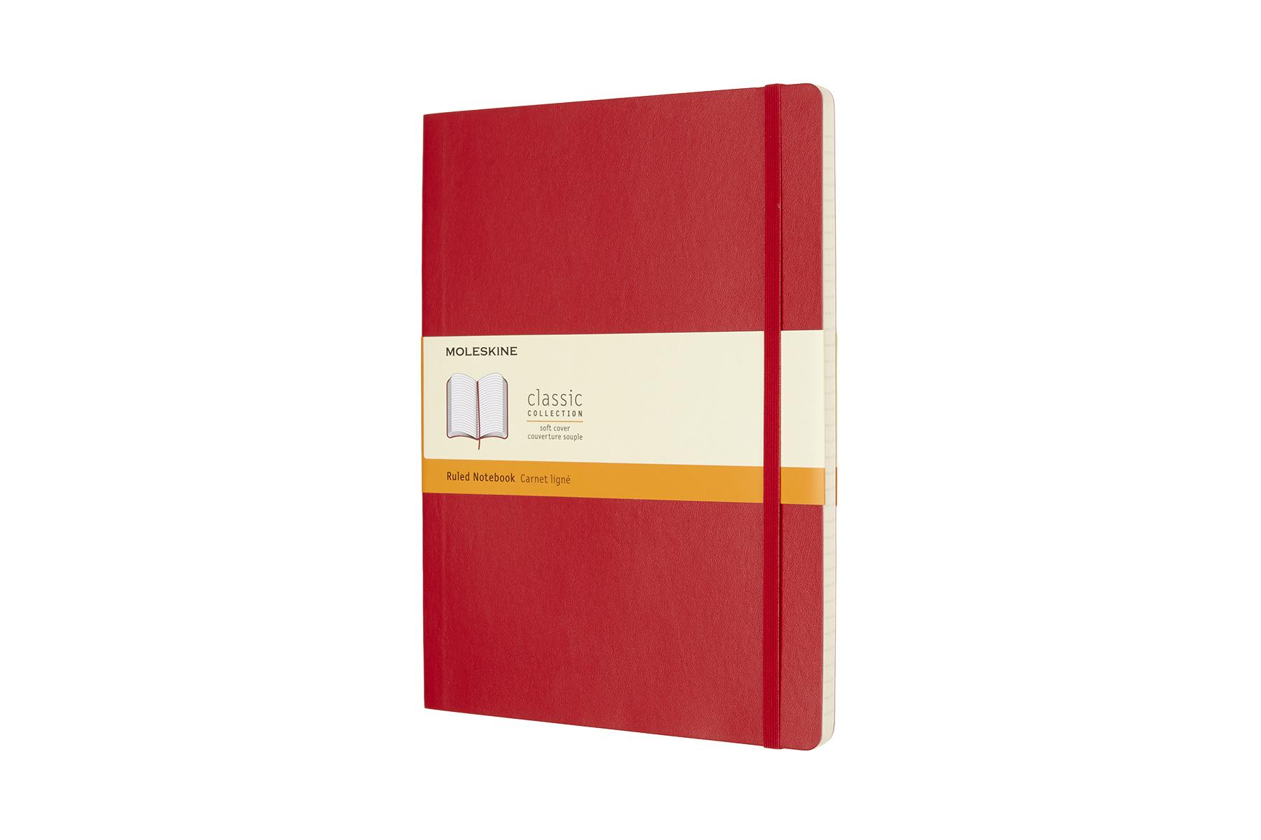 Moleskine Classic Notebook, Extra Large, Ruled, Scarlet Red, Soft Cover (7.5 X 10) (Other)
