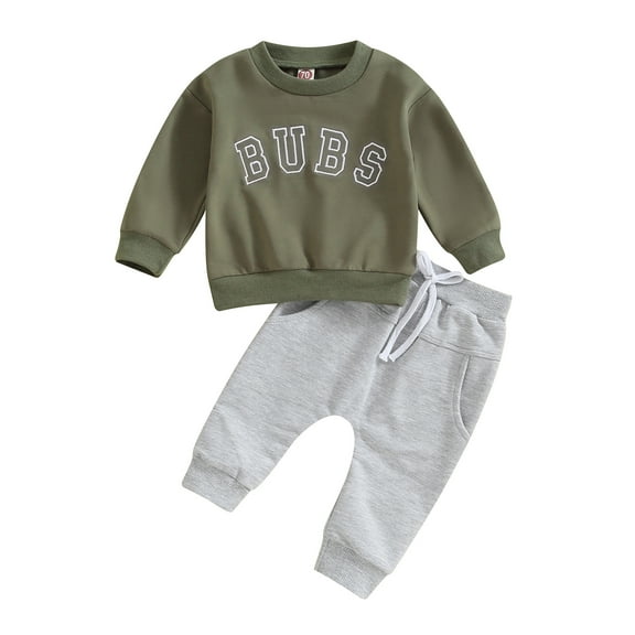 Fall Winter Baby Boy Clothes Infant Outfit 6M 12M 18M 24M 3Y Letter Print Sweatshirt Pants 2Pcs Sweatsuit Boys Clothiing Set