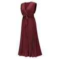 thumbnail image 5 of IROINNID Women's Fashionable Elegant Slim Chiffon Comfortable Pleated Dress A-Line Solid Color Dress, 5 of 8