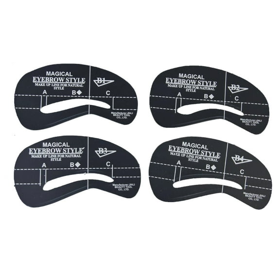 Yardwe 24Pcs Eyebrow Template Shaping Tools White ABS Plastic Reusable Easy Tracing