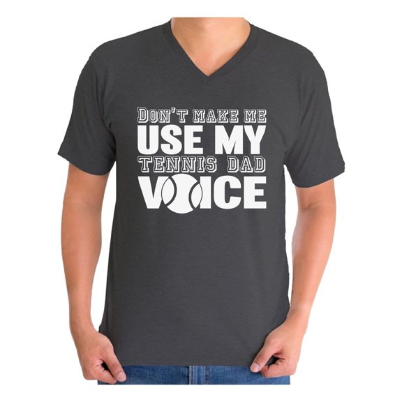 Awkward Styles Men's Tennis Dad Voice Graphic V-neck T-shirt Tops Sport Dad Tennis Player Father's Day Gift