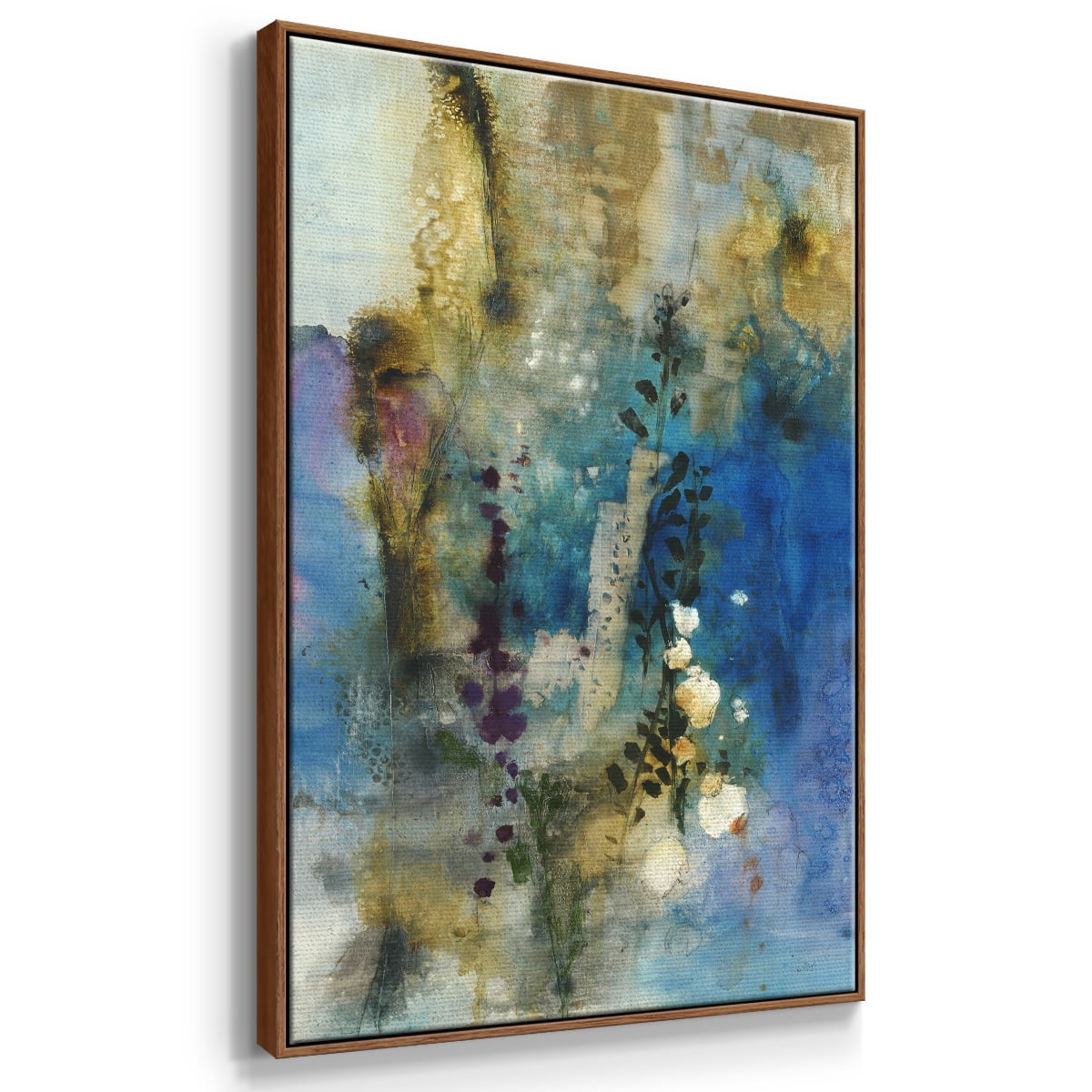 Immerge I Framed Premium Gallery Wrapped Canvas - Ready to Hang - 25 x 37 - Walnut Floating Frame