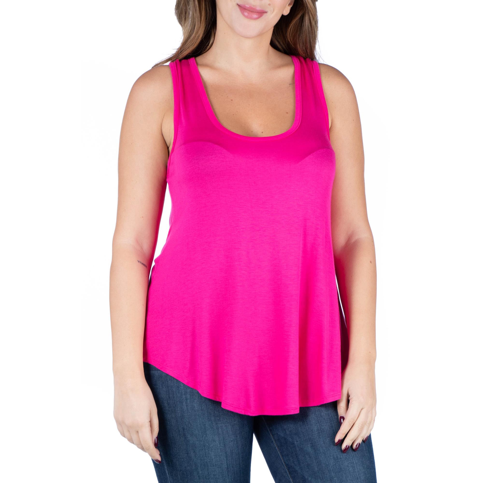 24seven Comfort Apparel Round Hemline Plus Size Razorback Tank Top