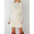 thumbnail image 4 of Women'S V Neck Sleeveless Knitted Solid Short Sweater Dress with Pockets  XL, 4 of 8