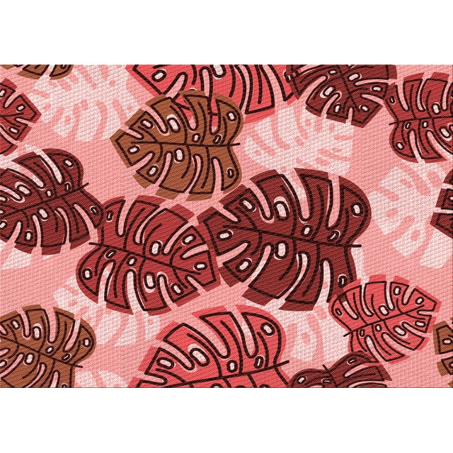 Ahgly Company Indoor Rectangle Patterned Light Coral Pink Area Rugs, 4' x 6'