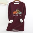 thumbnail image 1 of Halloween Liquidation Femmes Épais Chandail en Molleton en Molleton Manches Longues Imprimé Velours Chaud Col Rond sous-Vêtements Hauts Femmes Grande Taille Hauts en Liquidation, 1 of 3