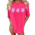 thumbnail image 2 of Beach Vacation T Shirts for Women 2026 Summer Casual Short Sleeve Crewneck Oversized Tropical Flower Graphic Tees, 2 of 5