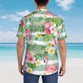 thumbnail image 6 of Balery Tropical Flamingo Print Men's Hawaiian Shirts Short Sleeve Beach Shirt Relaxed Fit Vacation Button Down Shirts-3X-Large, 6 of 9