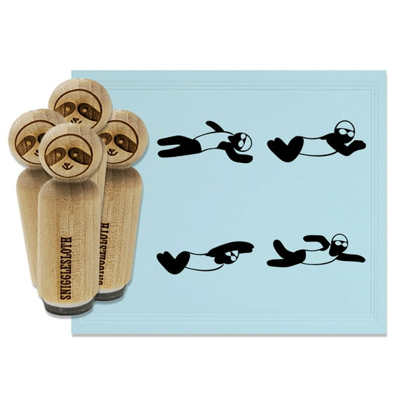 Swimming Swimmer Swim Styles Breaststroke Backstroke Butterfly Freestyle Rubber Stamp Set for Scrapbooking Crafting Stamping - Mini 1/2 Inch