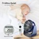 thumbnail image 2 of Ventilador USB, ventilador pequeño, mini ventilador USB silencioso giratorio de 360°, ventilador de escritorio de 3 velocidades con cable USB de 1,5 m para oficina/coche/viajes/camping (azul oscuro), 2 of 5