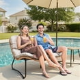 thumbnail image 4 of Crestlive Patio Loveseat Sofa, 2 Seater Outdoor Couch, All-Weather Rattan Large Furniture with Soft Cushions, Beige, 4 of 8