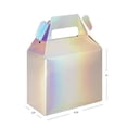 thumbnail image 4 of Koyal Wholesale  Iridescent Gable Party Favor Boxes, 4.75 inch, 36 Pack Set, Modern Holographic Silver Foil Party Favor Box, 4 of 5