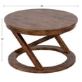 thumbnail image 1 of Kate and Laurel Aja Bohemian Round Wood Coffee Table, 26 inch Diameter, Walnut Brown, Decorative Boho Modern Coffee Table for Hosting, Storage, and Display, 1 of 9