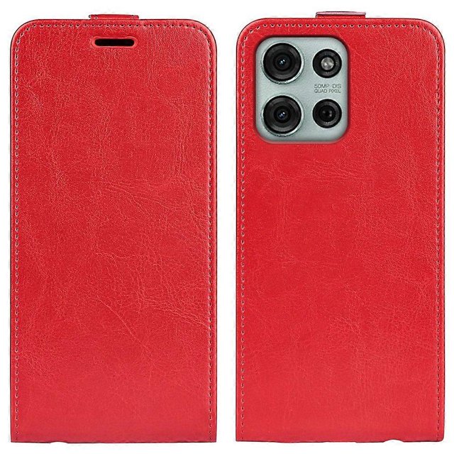 For Motorola Moto G75 5G Case with Card Slots Vertical Flip Leather Phone Cover - Black