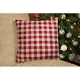 thumbnail image 3 of 17" X 17" Red Gray And White Zippered 100% Cotton Plaid Throw Pillow Cover, 3 of 5