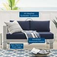 thumbnail image 6 of Modway Shore Sunbrella® Fabric Aluminum Outdoor Patio Left-Arm Loveseat in Silver Navy, 6 of 6