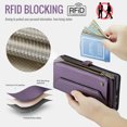thumbnail image 3 of for Samsung Galaxy S25 Edge Rugged Case, Classic PU Leather Shoulder Strap Wrist Strap Zipper Pocket RFID Blocking Wireless Charging Kickstand Case Cover for Samsung Galaxy S25 Edge, Purple, 3 of 10