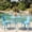 Blue, variant on Metal Bistro Furniture Set | Cheerful Design for Outdoor Enjoyment | Powder-Coated Iron Structure | Endures Outdoor Conditions