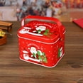 thumbnail image 1 of Caja para dulces navideños | Contenedor decorativo de hierro | Asa portátil para aperitivos y regalos navideños | 13 x 10,8 x 10 cm, 1 of 5
