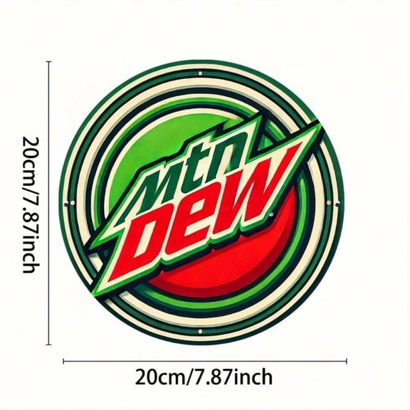 HELLOYOUNG Mountain Dew Metal Sign Waterproof Custom Logo Wall Art for Home Cafe Bar Man Cave Christmas Gift Festival Statue Decoration