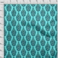 thumbnail image 3 of oneOone Cotton Flex Aqua Blue Fabric Leaves & Floral Block Sewing Fabric By The Yard Printed Diy Clothing Sewing Supplies 40 Inches Wide, 3 of 4