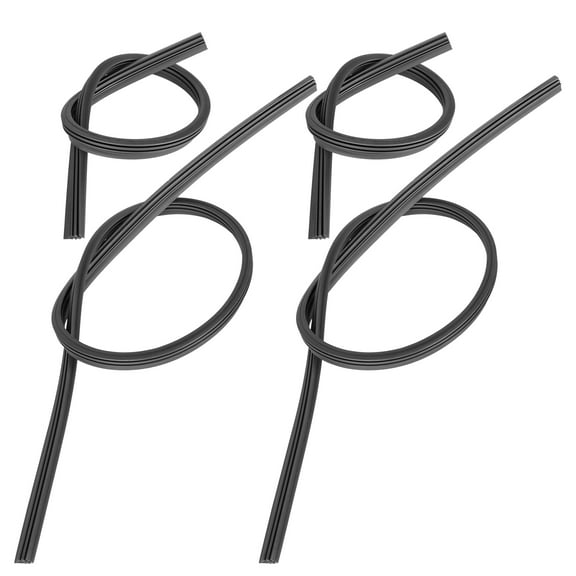 Unique Bargains 4pcs 16" 28"  Frameless Windshield Wiper Rubber Strip Blade Refills Black for Volkswagen