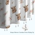 thumbnail image 6 of White Highland Cow Flower Pattern Shower Curtain 36"x72" ,Bathroom Decorative Shower Curtains Set with 12 Hooks,Modern Waterproof Washable Shower Curtain, 6 of 6