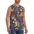 thumbnail image 2 of Bingfone Mushrooms Snails Butterflies Pattern Men's Tank Tops Workout Sleeveless Tee Shirts Running Beach Tanks for Men-Small, 2 of 8