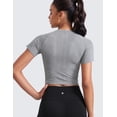 thumbnail image 2 of CRZ YOGA Seamless Crop Workout Tops for Women Athletic Running Gym Yoga Short Sleeve Shirts Basic, 2 of 5