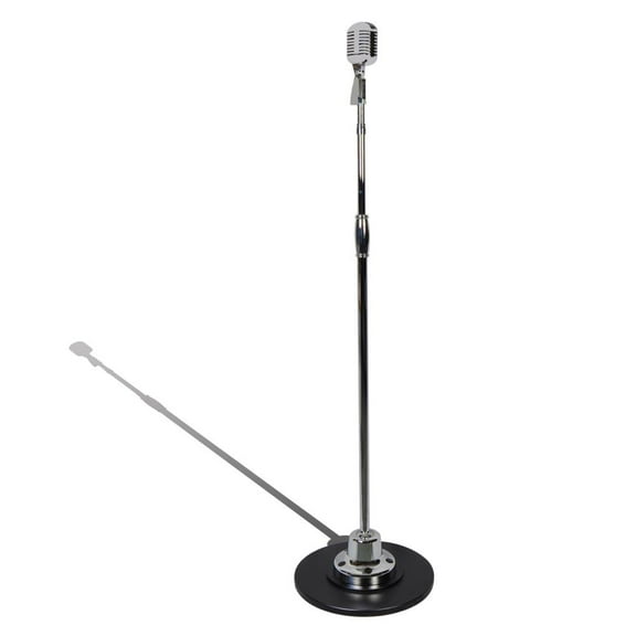 Pyle PDMICR70SL - Classic Retro Vintage Style Microphone & Swing Stand, Silver Style