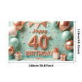 thumbnail image 2 of Glitter Design Happy Birthday Banner Decorative Balloons 40th Birthday Party Supplies for Milestone Celebration Adult Parties Indoor Decor, 2 of 6