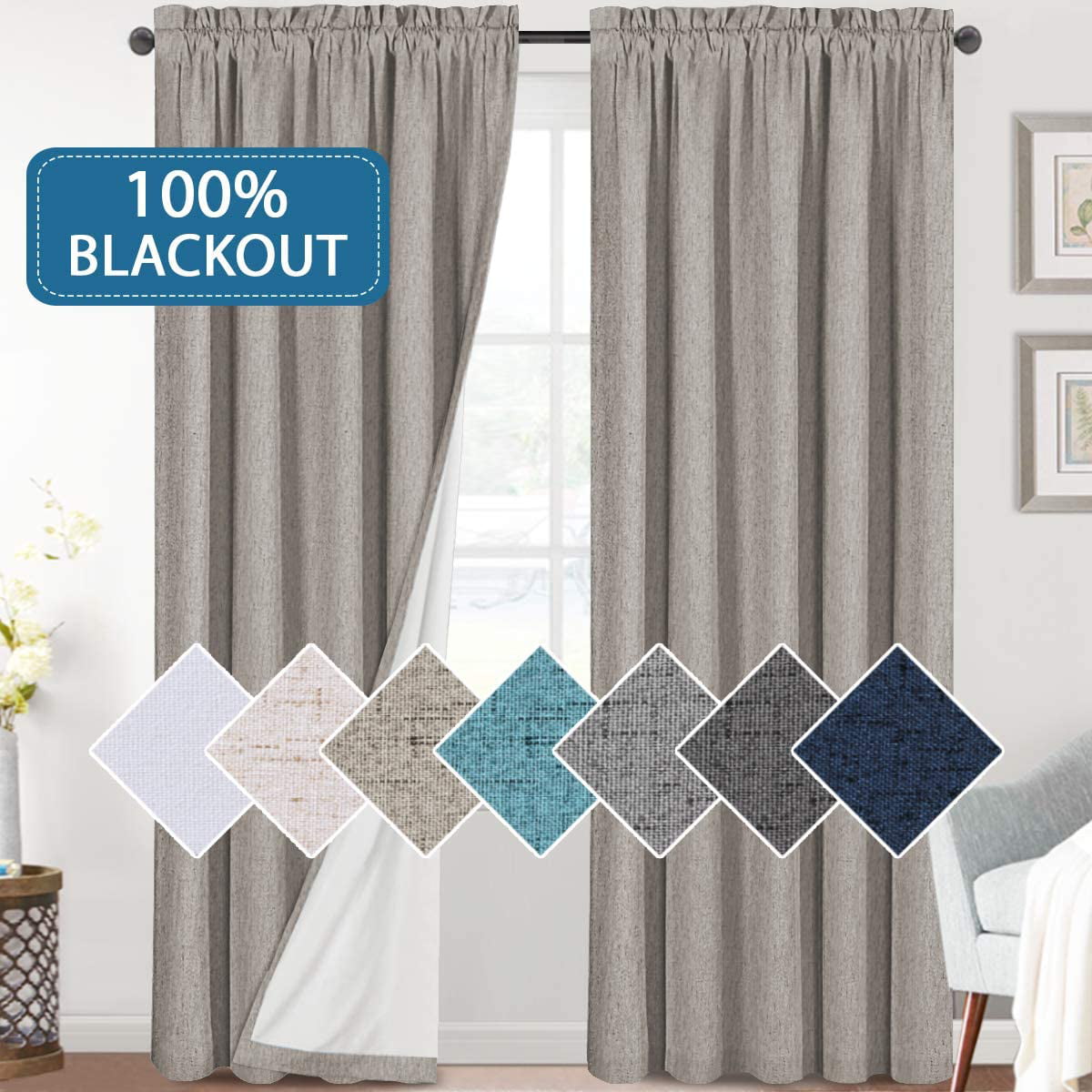 Eyelet Blackout Curtain White Mouse Animal Pencil Pleat Curtains Energy Saving Thermal Insulated Noise Reducing Solid Curtain Drapes Room Darkening for Childrens Livingroom Bedroom Kitchen 55 x 63