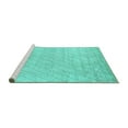 thumbnail image 2 of Ahgly Company Machine Washable Indoor Rectangle Solid Turquoise Blue Modern Area Rugs, 2' x 4', 2 of 4
