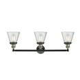 thumbnail image 5 of Innovations Lighting  Cone 3 Light 30" Bath Vanity Light Black Antique Brass/Seedy, 5 of 5