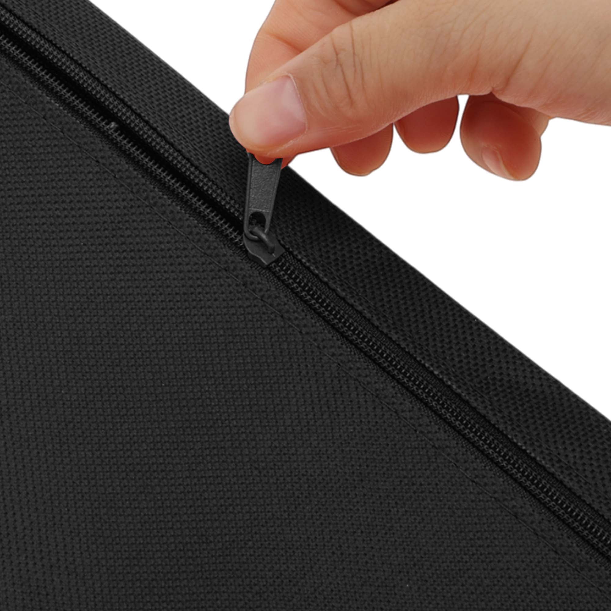 Unique Bargains Pencil Case Canvas Large Capacity Stationery Pen Bag for Office Black