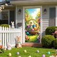 thumbnail image 5 of Nkmbld Easter Door Cover Cute Rabbit Door Party Decoration Supplies Spring Easter Party Photography Background Decoration Seasonal Door Porch Logo Banner, 5 of 8