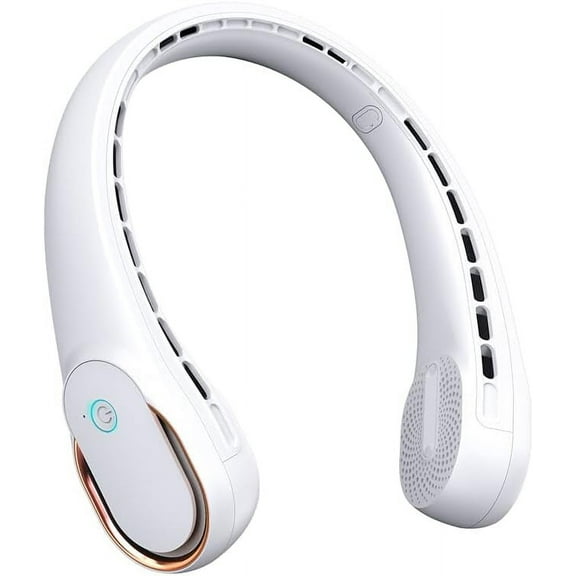 Neck Fan, Portable Personal Fan Strong Wind, 5200mAh, Air Volume,360° Cooling, No Hair Twisting, Air Volume On 2 Sides, Non-Slip, Quick Charge, Long Use Time, Gift for Father, Dad, Women