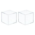 thumbnail image 1 of Caja de almacenamiento cuadrada de acrílico Uxcell con tapa, caja contenedora 8.1x8.1x8.1cm, 1 of 5