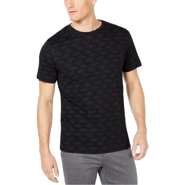 Ryan Seacrest - Camiseta básica geométrica para hombre, color negro, grande