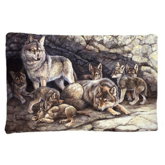 Wolf Wolves by the Den Fabric Standard Pillowcase
