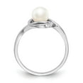 thumbnail image 2 of Auriga 14k White Gold 5.5mm FW Cultured Pearl Ring for Women Size-6, 2 of 6