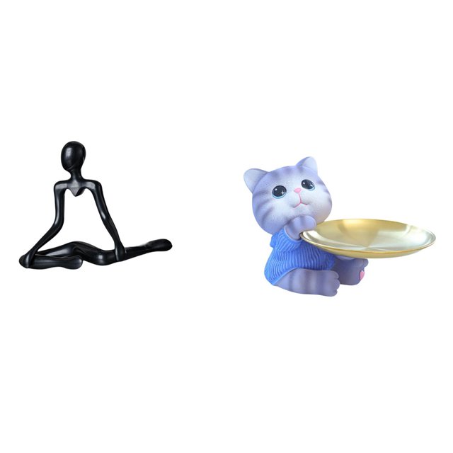 Figura de escritorio,Escultura abstracta de pensador para decoración de oficina y hogar.,Figura de oso,Bandeja para gatos Bandeja para dulces para gatos Bandeja para estatuas de resina,Cuenco