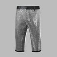 thumbnail image 2 of Kvture Men's Capri Pants Straight Slim Sequin Sparkle Pants Summer Party Club Trendy Shiny Shorts with Pockets Gray L, 2 of 4