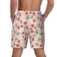 thumbnail image 3 of Kdxio Strawberry And Flowers Print Men's Swim Trunks with Compression Liner 7 Inch Inseam Quick Dry Swim Shorts, 3 of 7